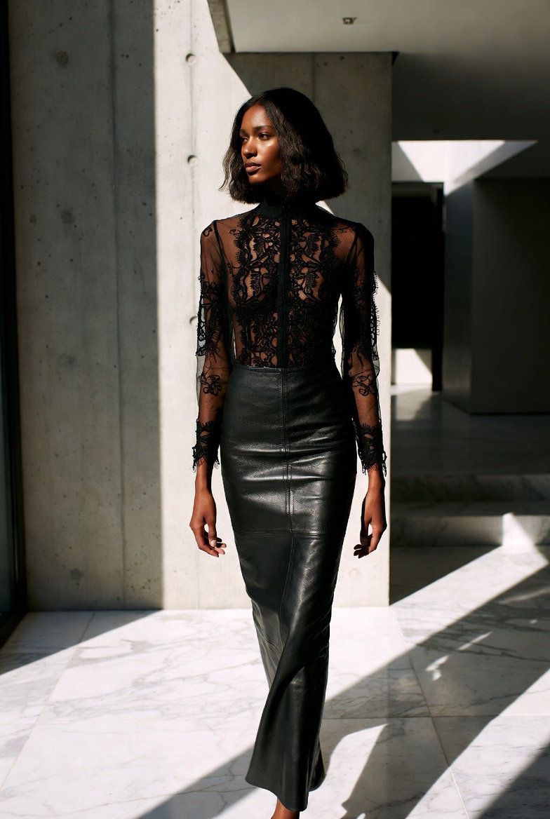 The leather pencil skirt — Fashion's Affair With Allure, ESVRA